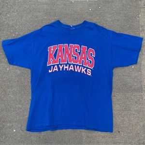 Vintage 90's Kansas Jayhawks T-Shirt Graphic Men's XL Blue